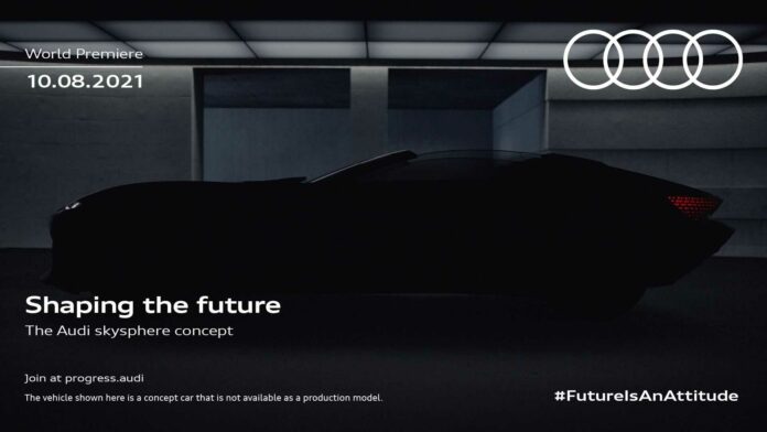 Audi Skysphere: El teaser muestra el concepto del elegante vehículo de alta tecnología