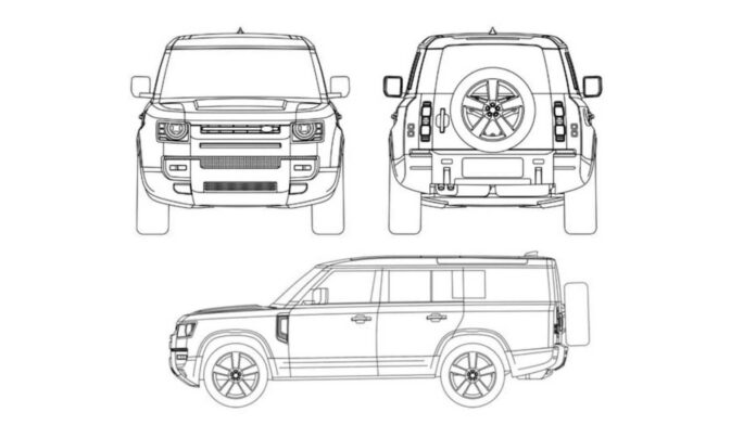 Land Rover Defender 130 2023 posibles patentes filtradas