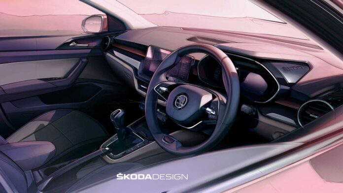 Teaser del Skoda Slavia 2022 muestra el interior del nuevo vehículo de República Checa