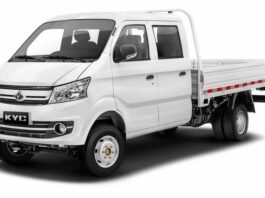 Camión KYC X5 de carga en Chile, vista frontal y lateral