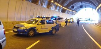 Accidente de tránsito en túnel de la vía exterior de Santa Cruz de La Palmante de tránsito en túnel de la vía exterior de Santa Cruz de La Palma