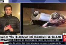 Senador Flores sufre terrible accidente vehicular en la Autopista Costanera Norte