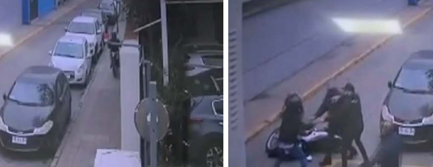 Mujer se guindó de la moto y derribó al motochorro que le había robado su celular en Providencia