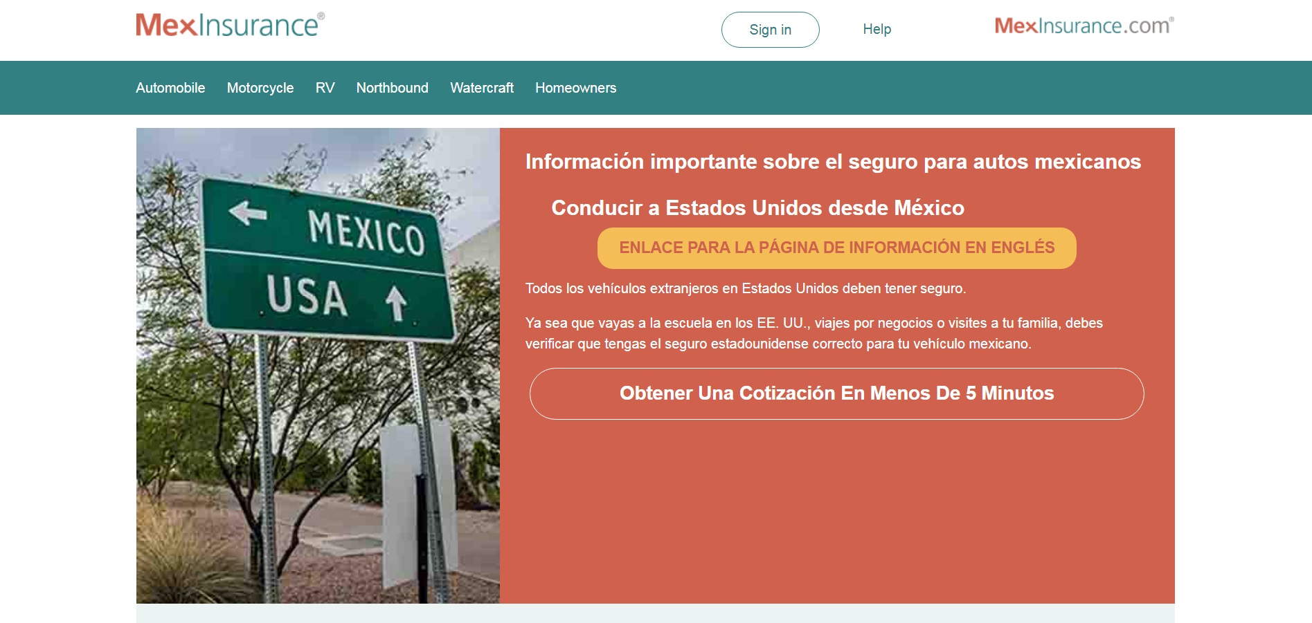 Mexican car insurance in the United States