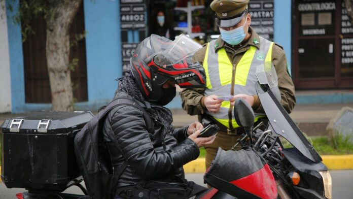 Large number of motorcycles from the Aragua Train in Chile