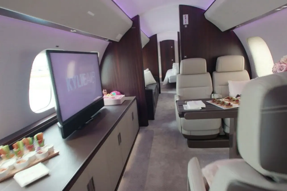 Kylie Jenner's $72 million private jet boasts lavish food and drink ...