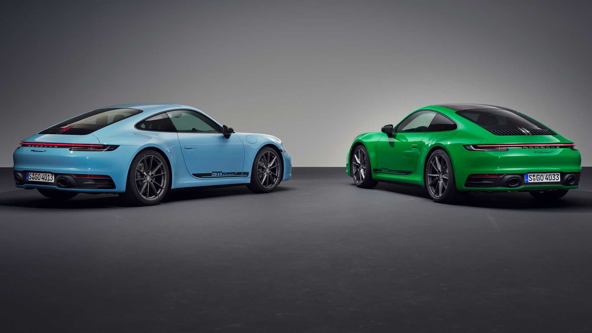 Porsche 911 Carrera T 2023 en Gulf Blue y Pythonn Green