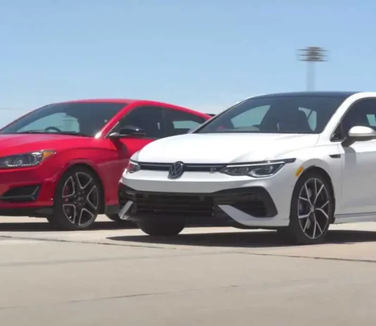 Hyundai Volester N vs Volkswagen Golf R en una carrera de aceleración (+Vídeo)