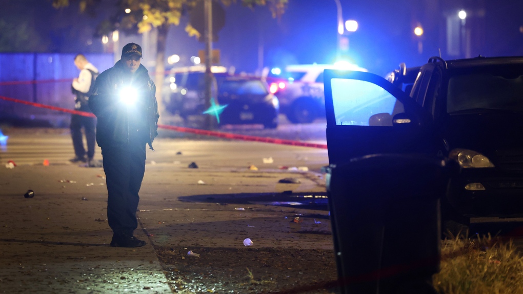 A crowd was shot from a car on Halloween