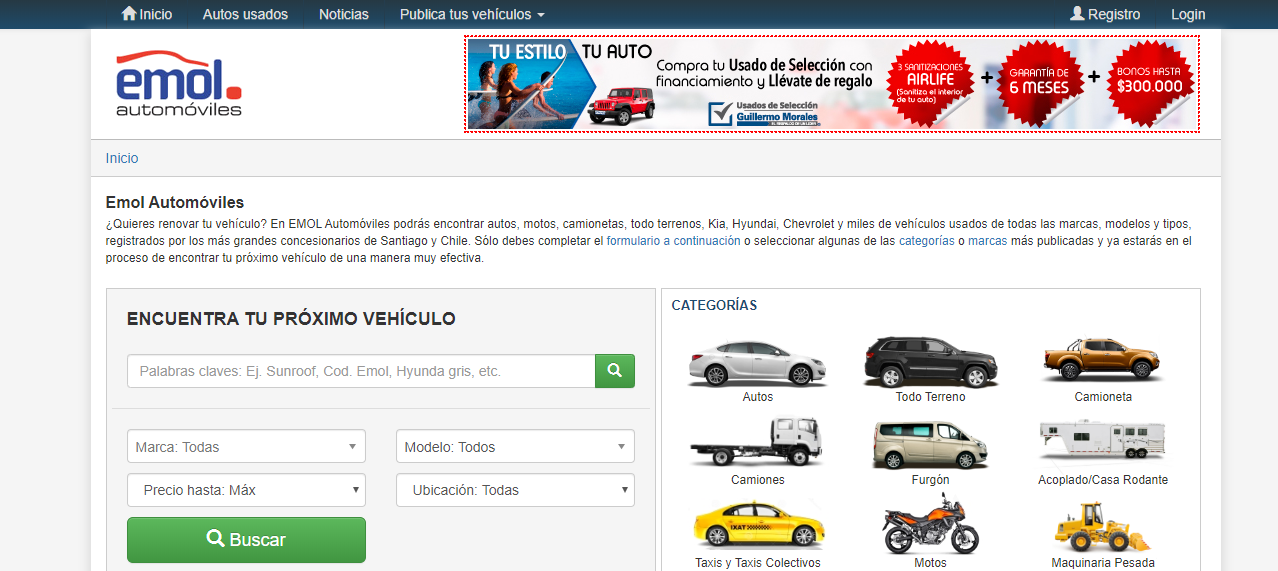 Emol.cl, Mejores páginas para comprar o vender autos usados en chile