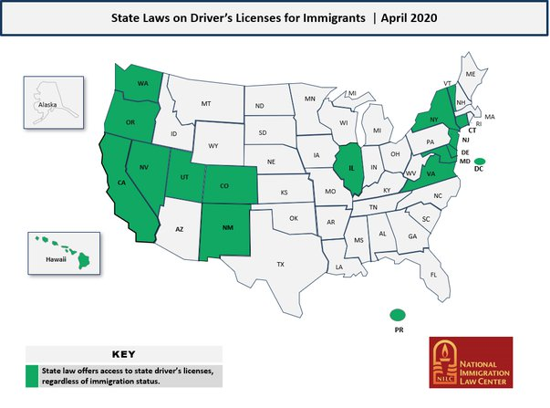 Estados donde sacan licencia de conducir para indocumentados