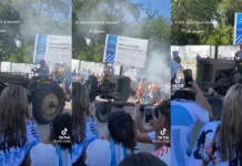 Abuelo hace drift con tractor por celebración en el Mundial