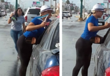Venezolanas limpian vidrios de autos en México
