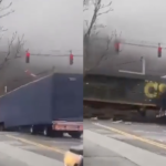 Brutal choque de un tren contra un camión en Nueva York