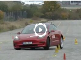 Tesla Model 3 prueba de alce