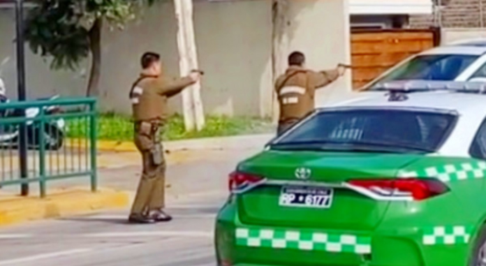 CARABINEROS DE CHILE DISPARANDO