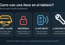 Cuatro símbolos que pueden confundirse con un carro y una llave en el tablero