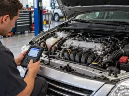 Diagnóstico con escáner del sensor de temperatura del refrigerante en un Toyota Corolla