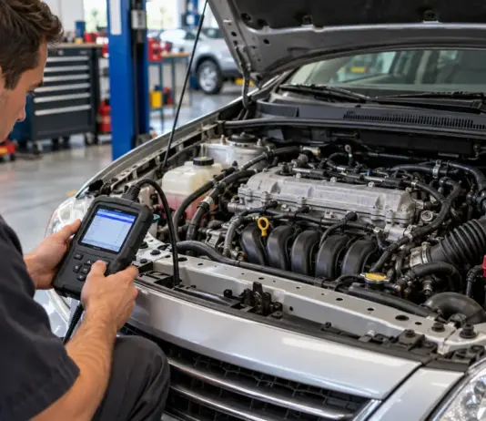 Diagnóstico con escáner del sensor de temperatura del refrigerante en un Toyota Corolla
