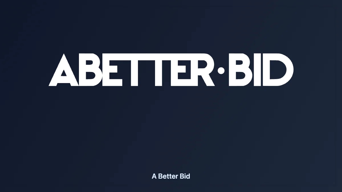 Tarjeta editorial con el logotipo oficial de A Better Bid